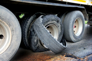 tire blowout on 18 wheeler