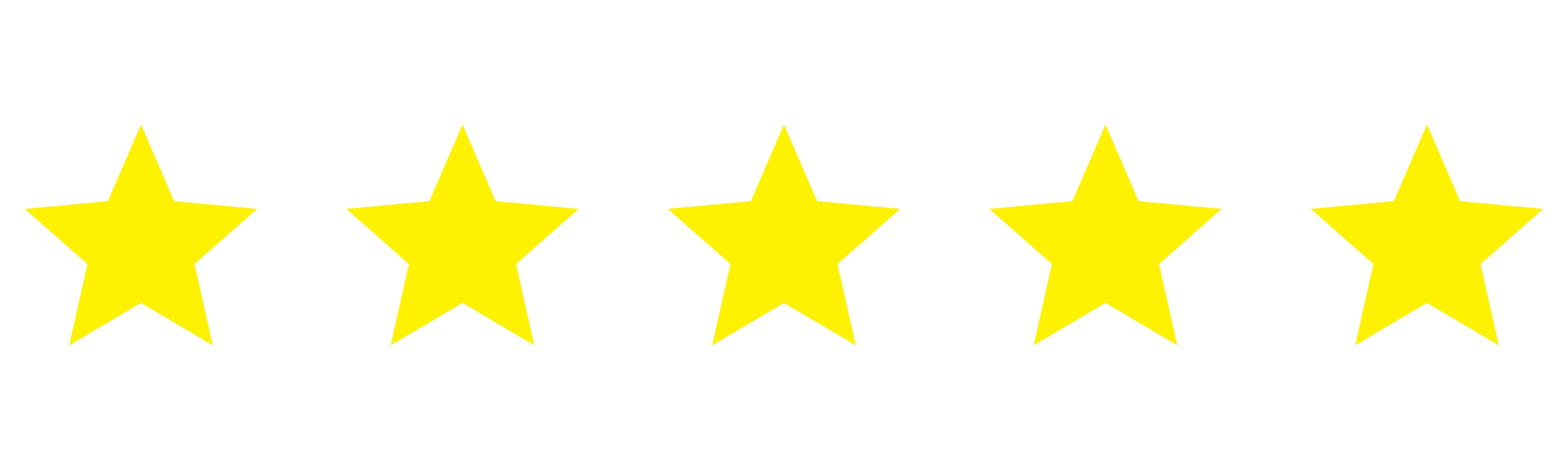 five gold stars in a row